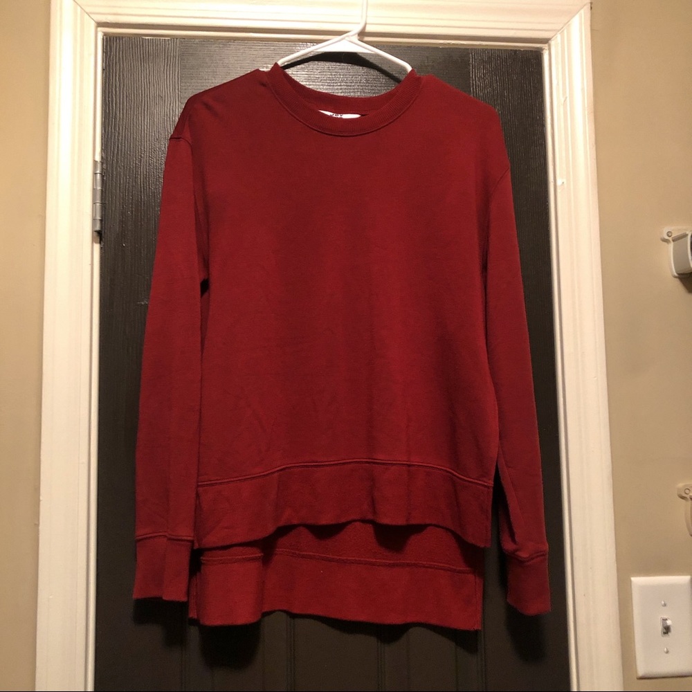Red Slit Side Sweatshirt